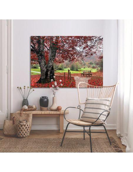 Πίνακας σε καμβά Red leaves, καμβάς 3