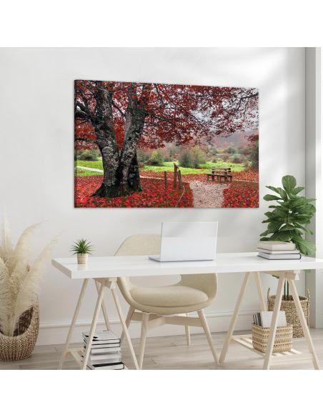Πίνακας σε καμβά Red leaves, καμβάς 4