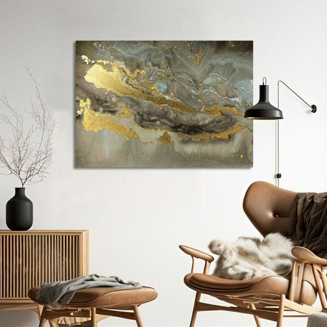 Πίνακας σε καμβά Gold marble texture, καμβάς 3