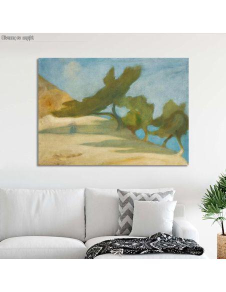 Canvas print Trees in Greek landscape, Oikonomou