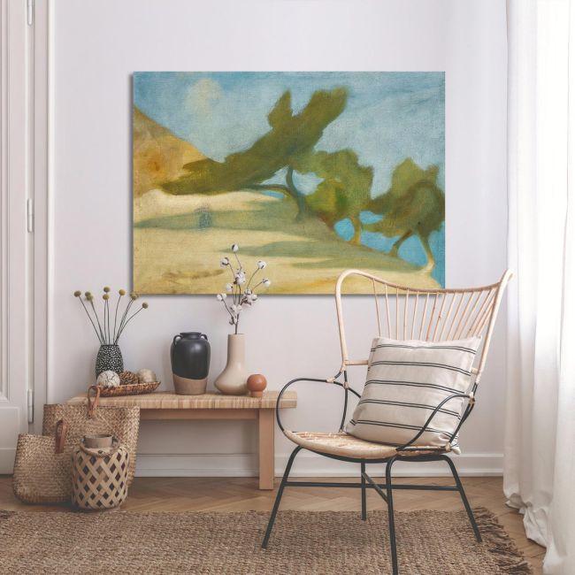 Canvas print Trees in Greek landscape, Oikonomou
