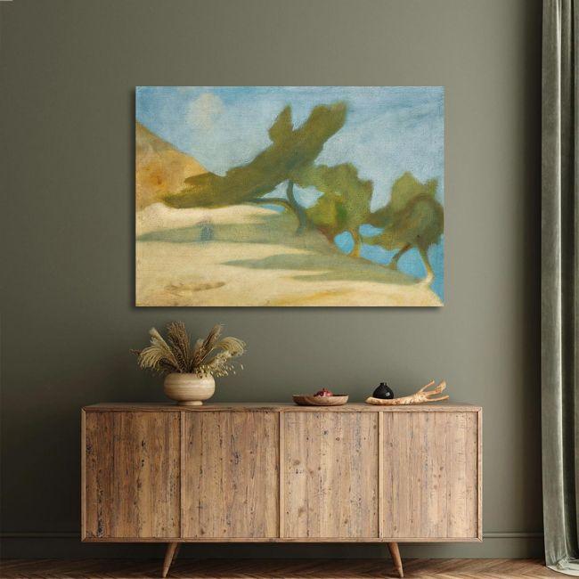 Πίνακας ζωγραφικής Δέντρα σε Eλληνικό τοπίο, Οικονόμου, καμβάς 5