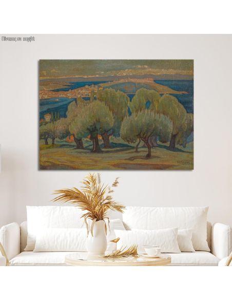 Canvas print Olive trees, Mytilini, Maleas