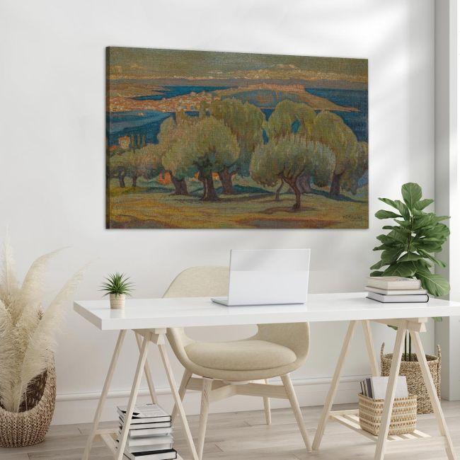 Canvas print Olive trees, Mytilini, Maleas