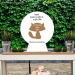 Wooden printed sign for candy bar