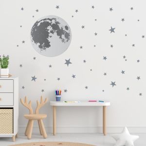 Kids sticker, Moon and stars
