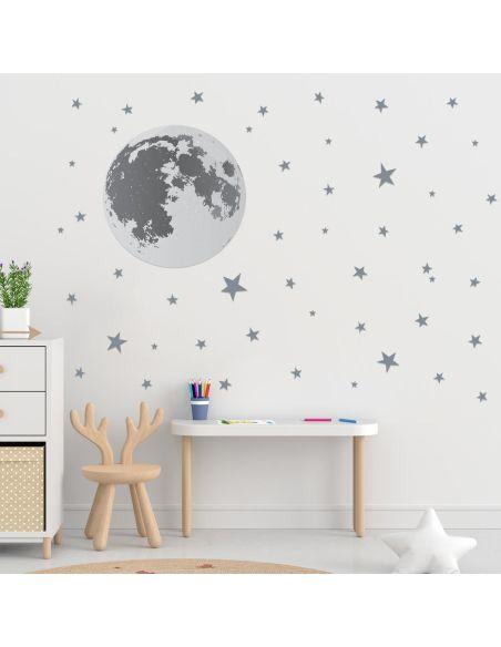 Kids sticker, Moon and stars