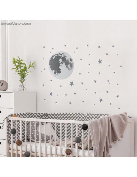 Kids sticker, Moon and stars