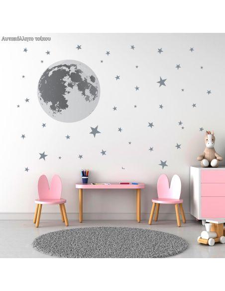 Kids sticker, Moon and stars