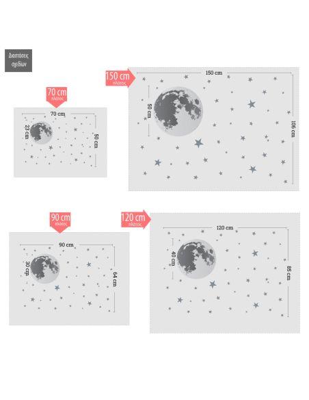 Kids sticker, Moon and stars