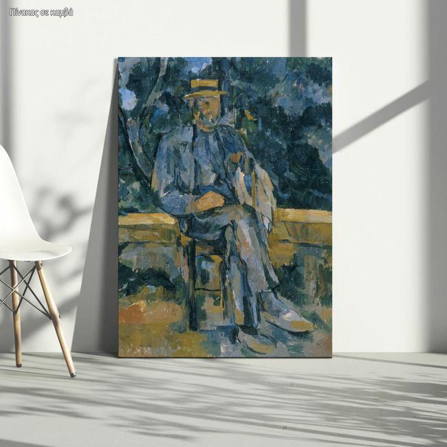 Πίνακας ζωγραφικής Portrait of a peasant, Cezanne Paul, καμβάς 1