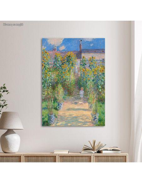 Πίνακας ζωγραφικής, Garden at Vetheuil, Monet, καμβάς 1