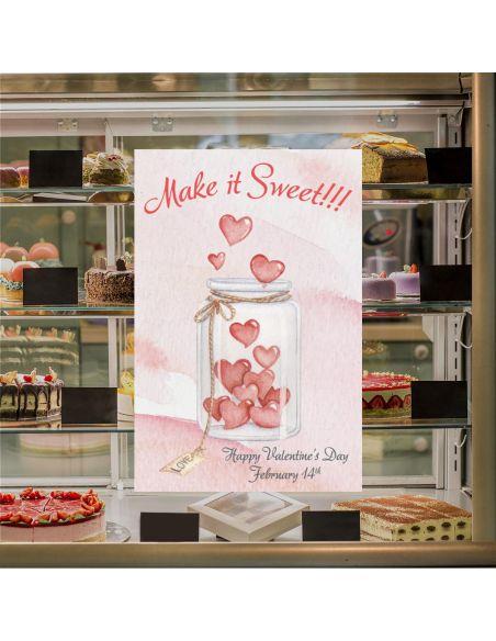 Shop window sales sticker, Make it sweet