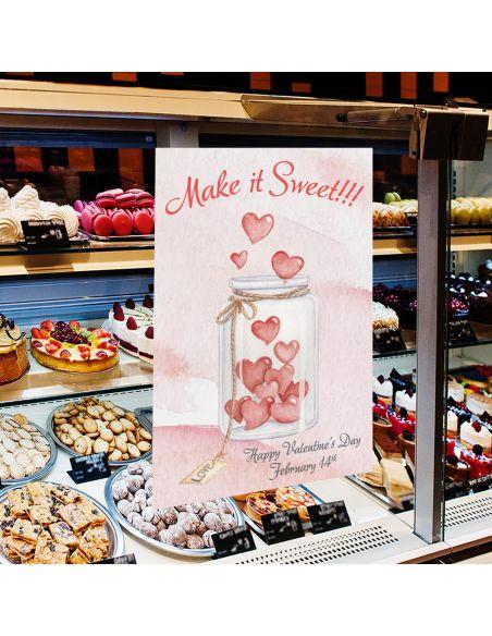 Αυτοκόλλητο βιτρίνας Αγίου Βαλεντίνου, Make it sweet