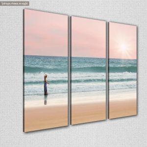 Canvas print Child and the sea,3 panels 2