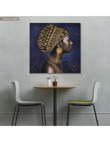 Πίνακας σε καμβά African woman facing right