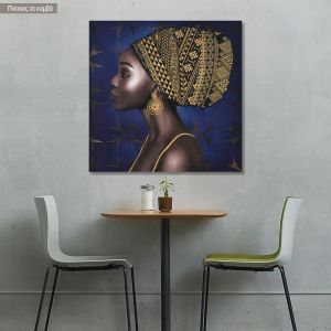 Πίνακας σε καμβά African woman facing left