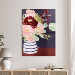 Canvas print, Vase with a bouquet of colorful flowers
