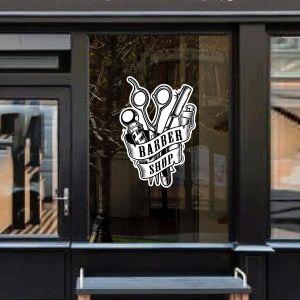 Barber shop window sticker, Art II 2