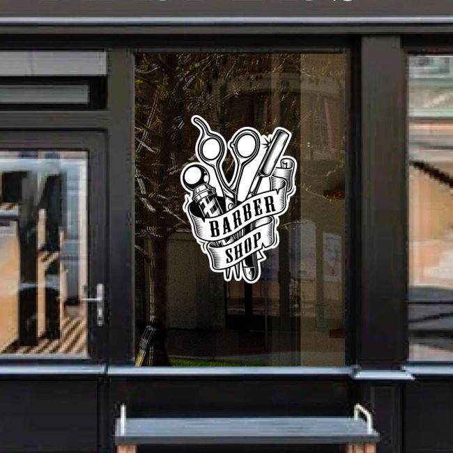 Barber shop window sticker, Art II