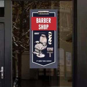 Barber shop window sticker, Art III