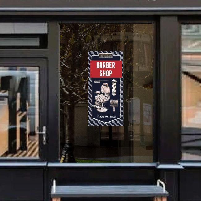 Barber shop window sticker, Art III