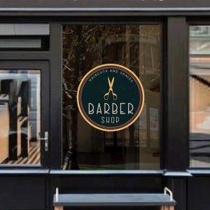 Barber shop window sticker, Art IV 2