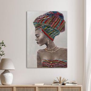 Πίνακας σε καμβά, African woman right portrait