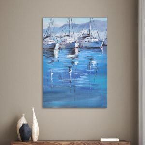 Canvas print,Moored yachts