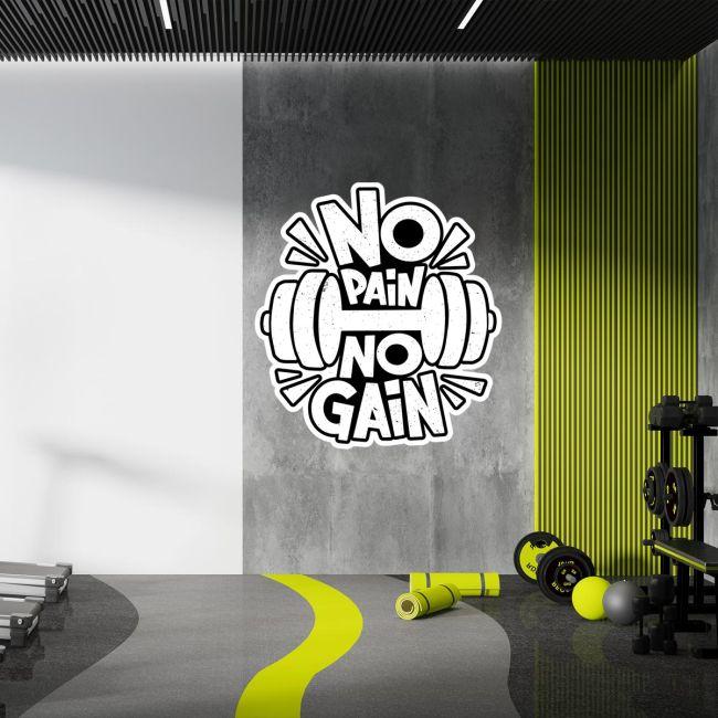 Gym wall sticker, No pain no gain