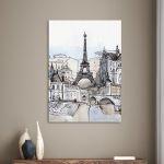 Canvas print Paris, Eiffel tower in watercolor