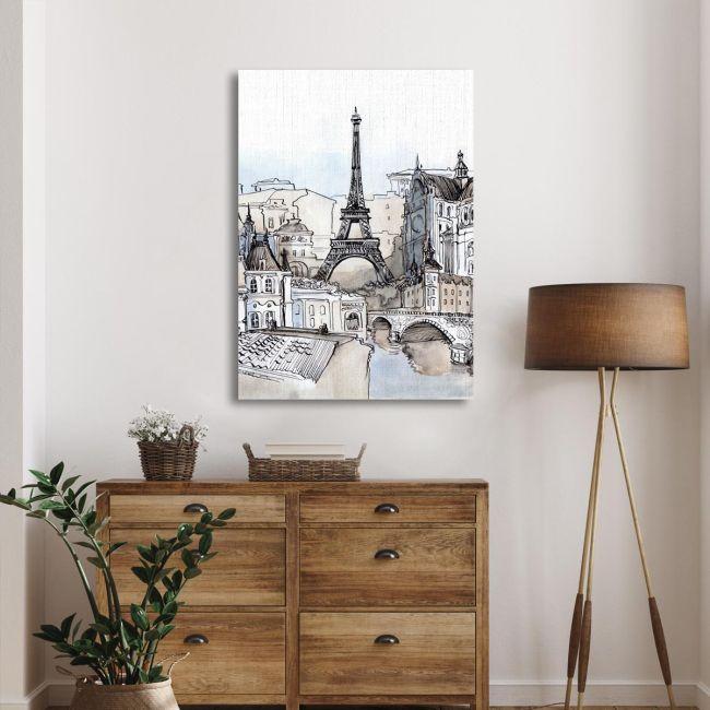 Canvas print Paris, Eiffel tower in watercolor