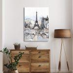 Canvas print Paris, Eiffel tower in watercolor