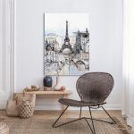 Canvas print Paris, Eiffel tower in watercolor