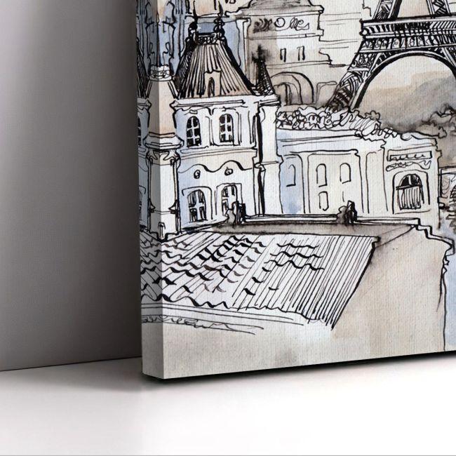 Canvas print Paris, Eiffel tower in watercolor