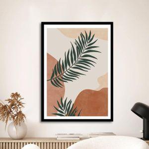 Leaves with abstract shapes, poster