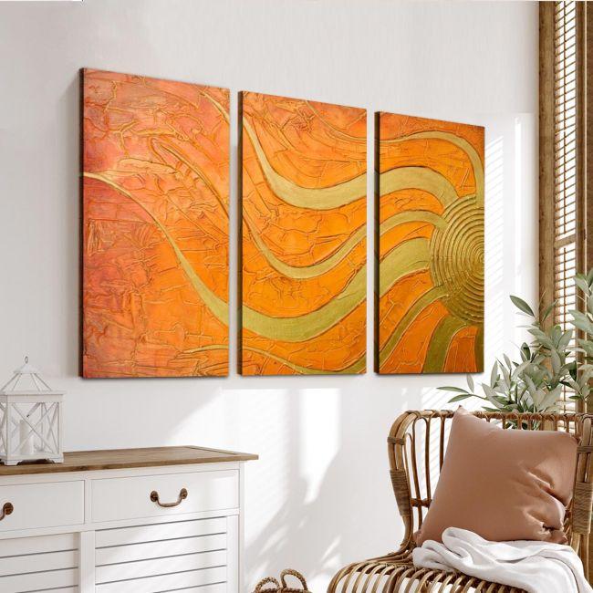 Canvas print Golden sun,3 panels