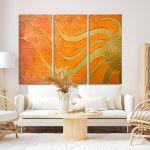 Canvas print Golden sun,3 panels