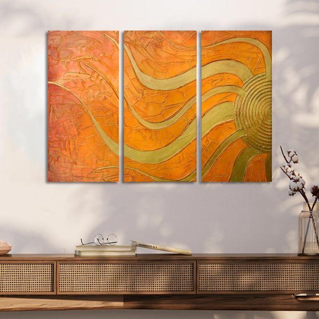 Canvas print Golden sun,3 panels