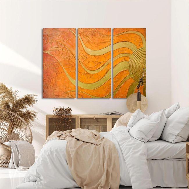 Canvas print Golden sun,3 panels