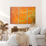 Canvas print Golden sun,3 panels