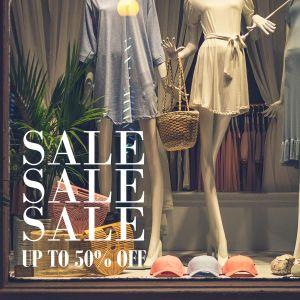 Αυτοκόλλητο εκπτώσεων Sale up to, art1
