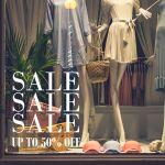 Αυτοκόλλητο εκπτώσεων Sale up to, art1