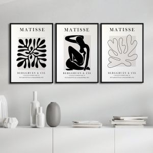 Πόστερ Αφίσα Έκθεσης Gray Black Matisse  Αφίσα πόστερ με μαύρη κορνίζα
