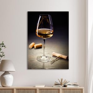 Πίνακας σε καμβά A glass of white wine