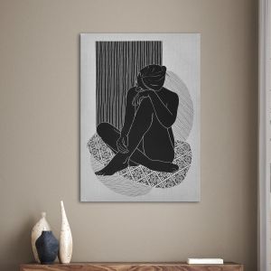Canvas print, Female figure, pencil I