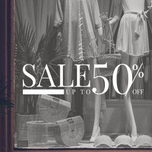 Αυτοκόλλητο εκπτώσεων Sales up to 50, art3