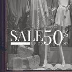 Αυτοκόλλητο εκπτώσεων Sales up to 50, art3