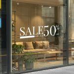 Αυτοκόλλητο εκπτώσεων Sales up to 50, art3