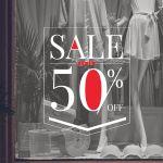 Shop window Sales Budge, art1